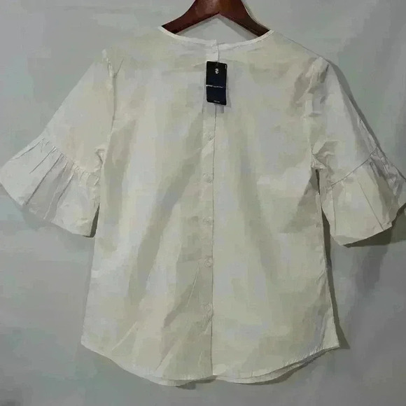 White cotton blouse, Izod, sz s/p - Picture 2 of 14